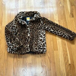 Girls fake leopard print jacket